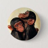 Kutest Baby Animals | Chimpansee Hug Ronde Button 5,7 Cm (Voorkant)