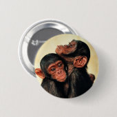 Kutest Baby Animals | Chimpansee Hug Ronde Button 5,7 Cm (Voorkant /achterkant)
