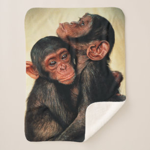 Kutest Baby Animals   Chimpansee Hug Sherpa Deken