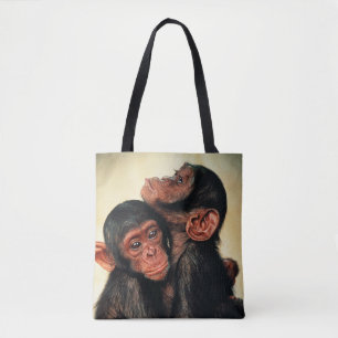 Kutest Baby Animals Chimpansee Hug Tote Bag