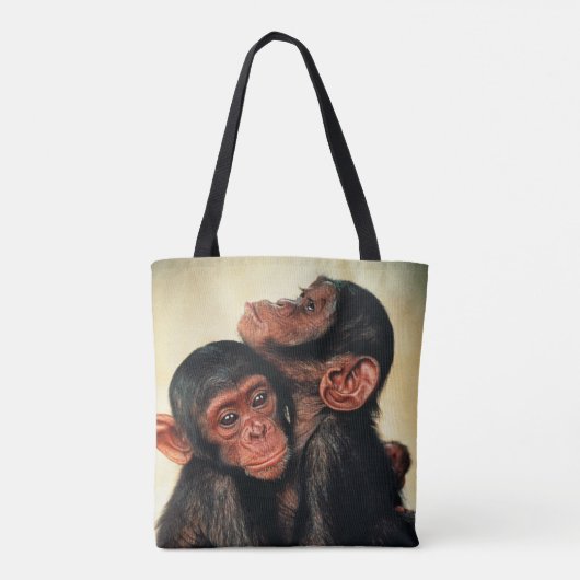 Kutest Baby Animals | Chimpansee Hug Tote Bag (Achterkant)