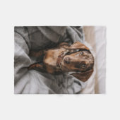 Kutest Baby Animals | Chocolade Dapple Dachshund Fleece Deken (Voorkant (Horizontaal))