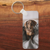 Kutest Baby Animals | Chocolade Dapple Dachshund Sleutelhanger (Voorkant)