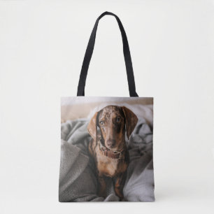 Kutest Baby Animals Chocolade Dapple Dachshund Tote Bag