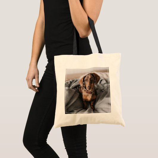 Kutest Baby Animals | Chocolade Dapple Dachshund Tote Bag (Voorkant (product))