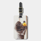 Kutest Baby Animals | Chocolade Labrador Puppy Bagagelabel (Voorkant verticaal)