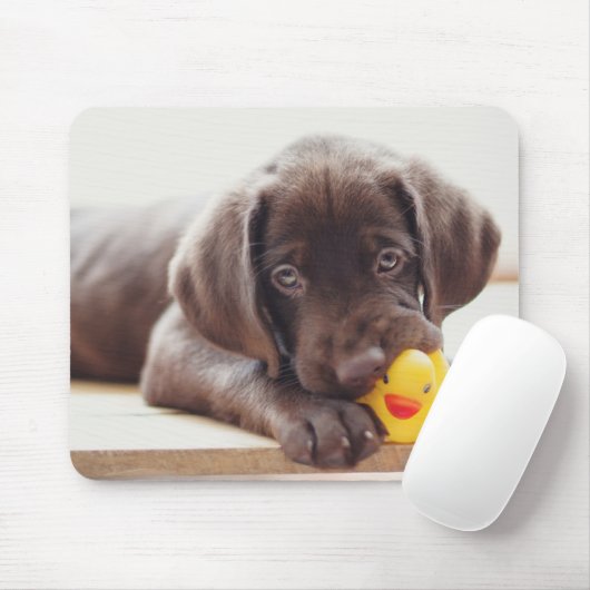 Kutest Baby Animals | Chocolade Labrador Puppy Muismat (Met muis)