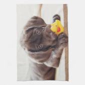 Kutest Baby Animals | Chocolade Labrador Puppy Theedoek (Verticaal)