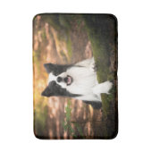 Kutest Baby Animals | Collie aan de Zwarte en Witt Badmat (Voorkant Verticaal)