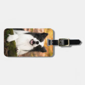 Kutest Baby Animals | Collie aan de Zwarte en Witt Bagagelabel (Voorkant horizontaal)