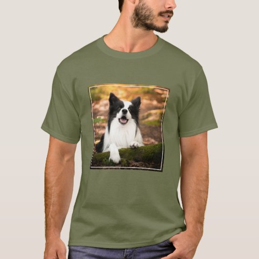 Kutest Baby Animals | Collie aan de Zwarte en Witt T-shirt (Voorkant)