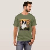 Kutest Baby Animals | Collie aan de Zwarte en Witt T-shirt (Voorkant volledig)