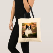 Kutest Baby Animals | Collie aan de Zwarte en Witt Tote Bag (Voorkant (product))