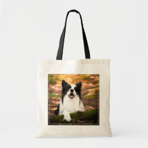 Kutest Baby Animals Collie aan de Zwarte en Witt Tote Bag