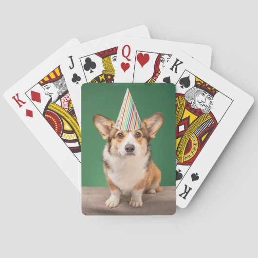 Kutest Baby Animals | Corgi Birthday Puppy Pokerkaarten (Achterkant)