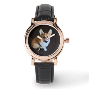 Kutest Baby Animals   Corgi die omhoog kijkt Horloge