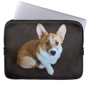 Kutest Baby Animals   Corgi die omhoog kijkt Laptop Sleeve