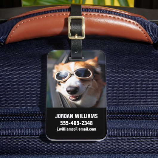 Kutest Baby Animals | Corgi Goggles in de auto Bagagelabel (Voorkant Insitu 2)