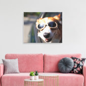 Kutest Baby Animals | Corgi Goggles in de auto Canvas Afdruk (Insitu (Woonkamer))