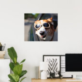 Kutest Baby Animals | Corgi Goggles in de auto Poster (Thuiskantoor)