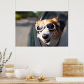 Kutest Baby Animals | Corgi Goggles in de auto Poster (Keuken)