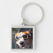 Kutest Baby Animals | Corgi Goggles in de auto Sleutelhanger (Voorkant)