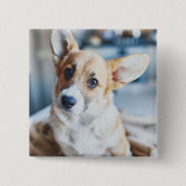 Kutest Baby Animals | Corgi Head Tilt Vierkante Button 5,1 Cm (Voorkant)