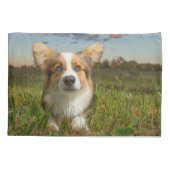 Kutest Baby Animals | Corgi in Cloudy Yard Kussensloop (Achterkant)