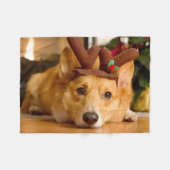 Kutest Baby Animals | Corgi-kerstrenrenrendiertje Fleece Deken (Voorkant (Horizontaal))