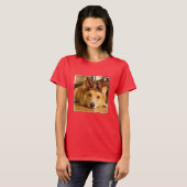Kutest Baby Animals | Corgi-kerstrenrenrendiertje T-shirt (Voorkant volledig)