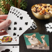 Kutest Baby Animals | Corgi over Blauwgroen Pokerkaarten (Insitu)