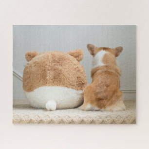 Kutest Baby Animals   Corgi & Plush Puppy Legpuzzel