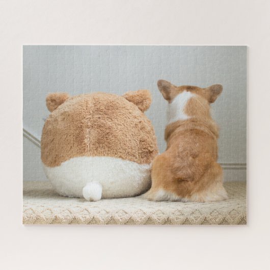 Kutest Baby Animals | Corgi & Plush Puppy Legpuzzel (Horizontaal)