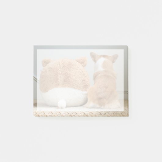 Kutest Baby Animals | Corgi & Plush Puppy Post-it® Notes (Voorkant)