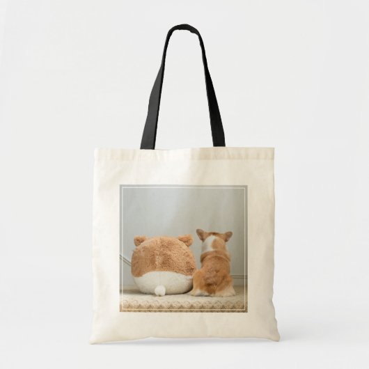 Kutest Baby Animals | Corgi & Plush Puppy Tote Bag (Voorkant)