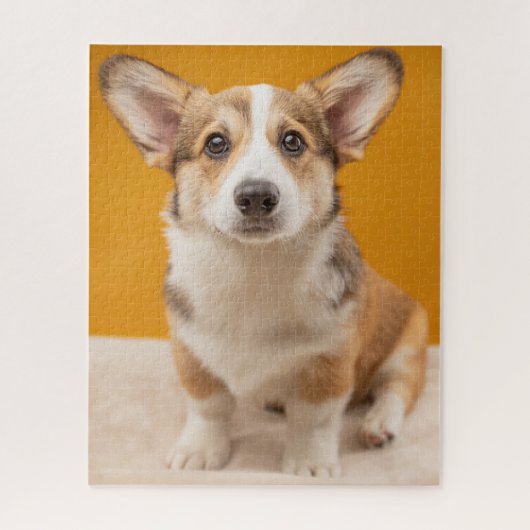 Kutest Baby Animals | Corgi Portret op Sinaasappel Legpuzzel (Verticaal)