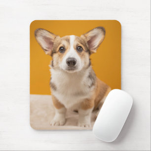 Kutest Baby Animals   Corgi Portret op Sinaasappel Muismat