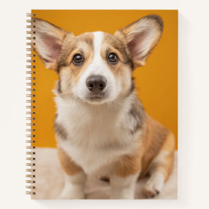 Kutest Baby Animals   Corgi Portret op Sinaasappel Notitieboek