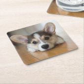 Kutest Baby Animals | Corgi Puppy Kartonnen Onderzetters (Schuin)