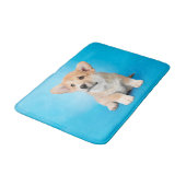 Kutest Baby Animals | Corgi Puppy op blauw Badmat (Gekanteld)