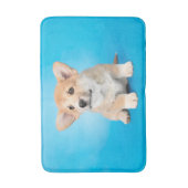Kutest Baby Animals | Corgi Puppy op blauw Badmat (Voorkant Verticaal)