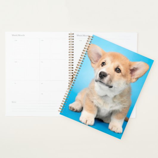 Kutest Baby Animals | Corgi Puppy op blauw Planner (Display)