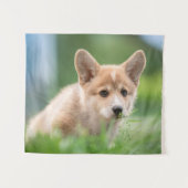 Kutest Baby Animals | Corgi Puppy op de Yard Wandkleed (Voorkant (horizontaal))