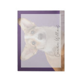 Kutest Baby Animals | Corgi Puppy op Paars Notitieblok (Linkerzijde)