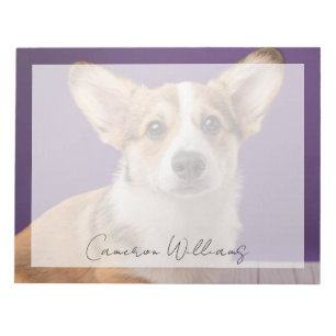 Kutest Baby Animals   Corgi Puppy op Paars Notitieblok