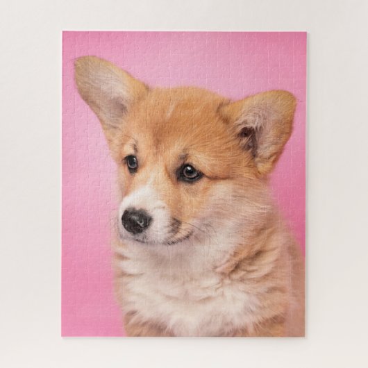 Kutest Baby Animals | Corgi Puppy op roze Legpuzzel (Verticaal)