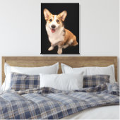 Kutest Baby Animals | Corgi Puppy Smile Canvas Afdruk (Insitu (Slaapkamer))