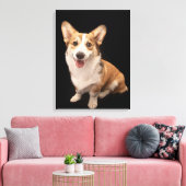 Kutest Baby Animals | Corgi Puppy Smile Canvas Afdruk (Insitu (Woonkamer))