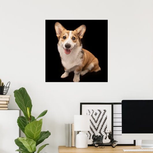 Kutest Baby Animals | Corgi Puppy Smile Poster (Thuiskantoor)