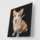 Kutest Baby Animals | Corgi Puppy Smile Vierkante Klok (Hoek)